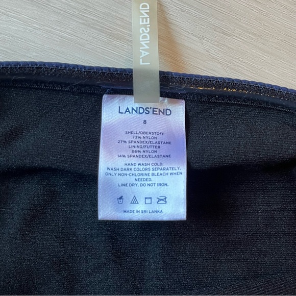 Lands' End Women's Halter Tankini Set High Waist Tummy Control Bottoms Size 8 - Picture 7 of 7